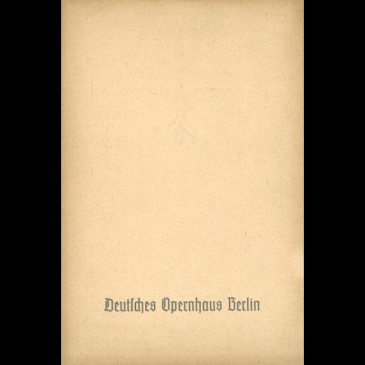Programmhefte: Deutsches Opernhaus Berlin 1938 / Volksoper Berlin 1941