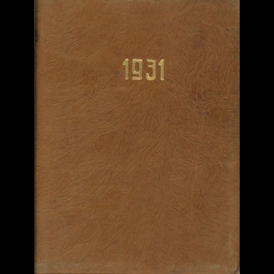 Taschenkalender der Firma J. Reh AG Basaltsteinbrüche, Dillingen, für das Jahr 1931