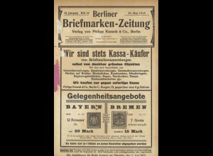 Berliner Briefmarken-Zeitung, Berlin: Philipp Kosack, 1915 - 1917.