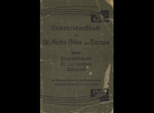 Verkehrshandbuch zu Dr. Kochs Atlas von Europa, o.O. o.J.