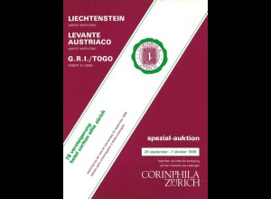 78. Corinphila-Versteigerung, Spezial-Auktion, Zürich 1988.