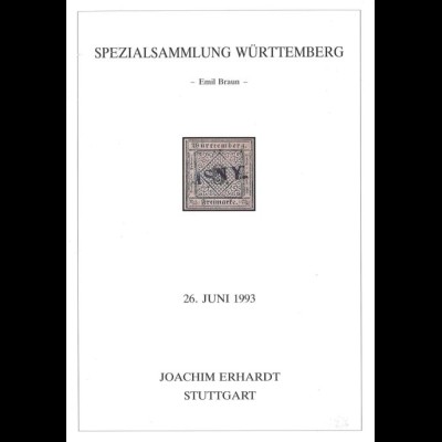 ALTDEUTSCHLAND: Spezialauktion Württemberg, 2 Kataloge, Erhardt 1990/93.