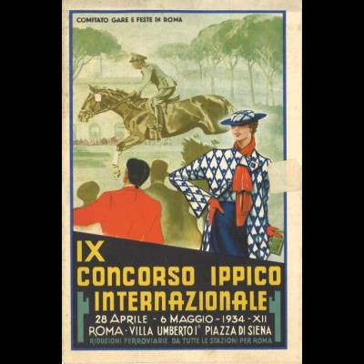 IX Concorso Ippico Internatzionale, Rom 1934 und Medaille.