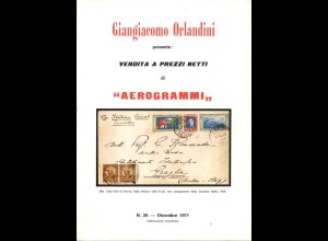 AEROPHILATELIE: Giangiacomo Orlandini: "Aerogrammi", Nr. 26, Florenz, 1971