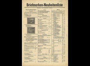Briefmarken-Neuheitenliste, Kürzel Verlag München 1947/48.