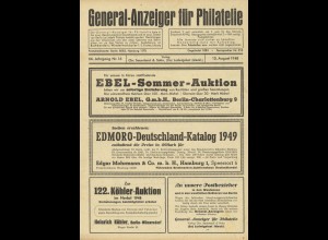 General-Anzeiger für Philatelie, Berlin 1947 - 1953.