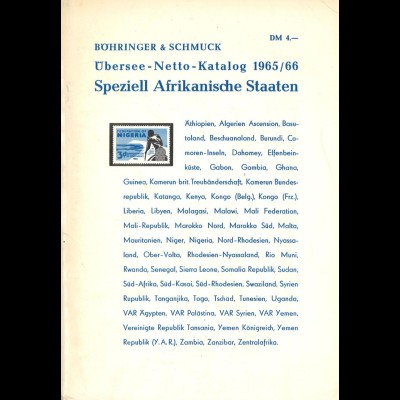 Böhringer & Schmuck, Übersee-Netto-Katalog 1965/66 und 1966/67.