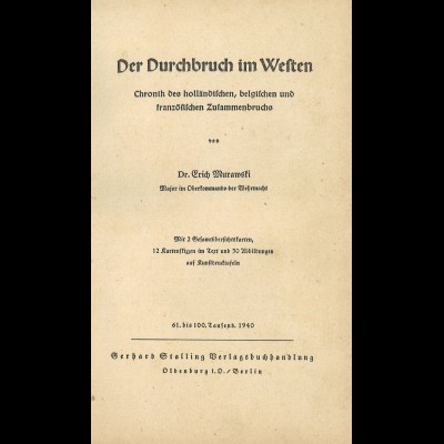 E. Murawski: Der Durchbruch im Westen (Berlin 1940)