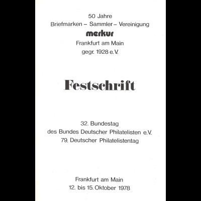 Festschrift: 50 Jahre BSV merkur Frankfurt a.B., gegr. 1928 (1978)