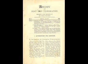 ARCHIV für Post und Telegraphie. Beiheft zum Amtsblatt, Nr. 16/1897
