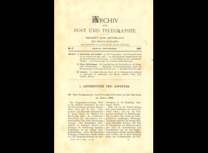 ARCHIV für Post und Telegraphie. Beiheft zum Amtsblatt, Nr. 17/1897