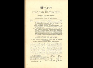 ARCHIV für Post und Telegraphie. Beiheft zum Amtsblatt, Nr. 21/1897