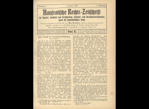 Hanseatische Rechts-Zeitschrift (1922)