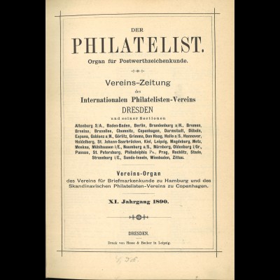 Der Philatelist: 10 Bände (1889/10. Jg. – 1899/XX. Jg. ohne Jg. 1897)