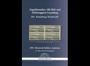 AEROPHILATELIE: 359. Köhler-A. 2015: Zeppelinmarken "Alle Welt" ...