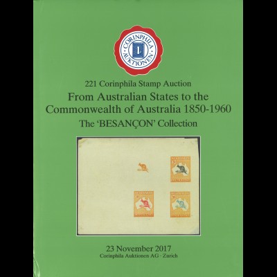 221. Corinphila-A.: AUSTRALIEN. The 'Besancon' Collection I (Nov. 2017)
