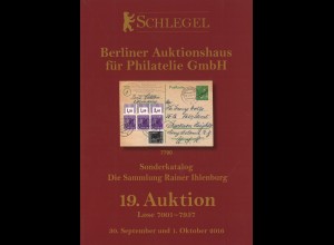 19. Schlegel-Auktion (1.10.2016): Die Sammlung Rainer Ihlenburg