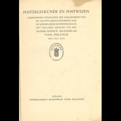 NIEDERLANDE: Postzegelkunde en Postwezen (1932) - rotes HC
