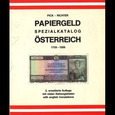 Pick/Richter: Papiergeld. Spezialkatalog Österreich 1759–1986 (2. Aufl.)