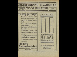 NIEDERLANDE: Zeitschrift "De Philatelist" + Maandblad voor Philatelie (ab 1929)