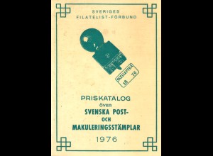 SCHWEDEN: Priskatalog över Svenska Post- och Makuleringsstämplar 1976
