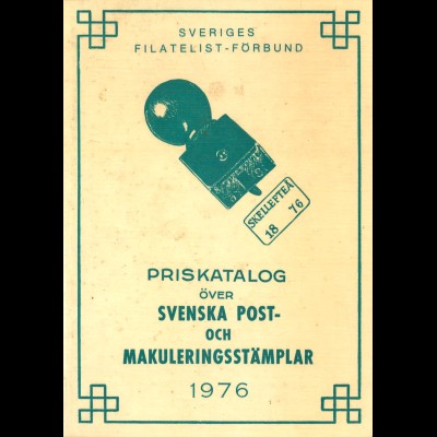 SCHWEDEN: Priskatalog över Svenska Post- och Makuleringsstämplar 1976