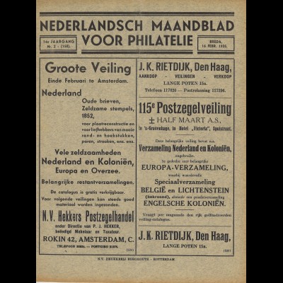 NIEDERLANDE: Zeitschrift " Maandblad voor Philatelie (1935-1948)
