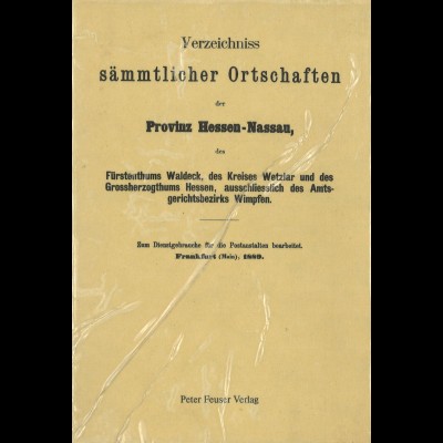 Verzeichnis sämmtlicher Ortschaften der Provinz Hessen-Nassau (1889)