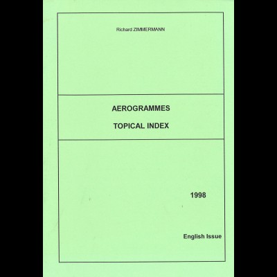 Richard Zimmermann: Aerogrammes Topical Index / Motivverzeichnis