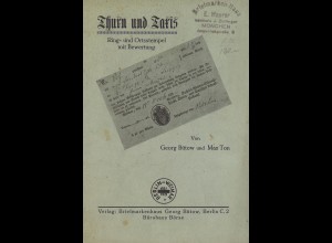 THURN UND TAXIS: Rind- und Ortsstempel mit Bewertung (1921)