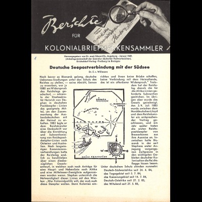 Berichte für Kolonialbriefmarken-Sammler (1948–1965)