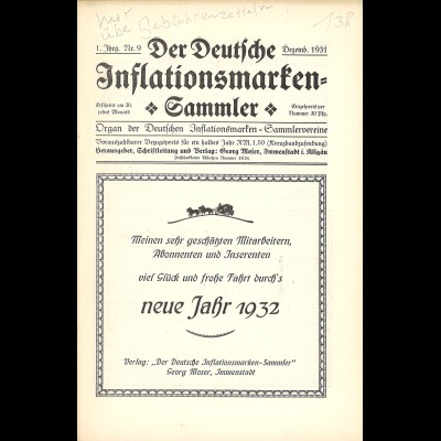 Der Deutsche Inflationsmarken-Sammler (1931/33)