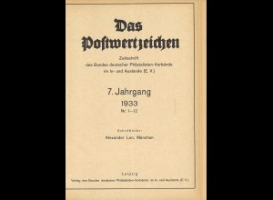 Das Postwertzeichen (7. Jg./1933)