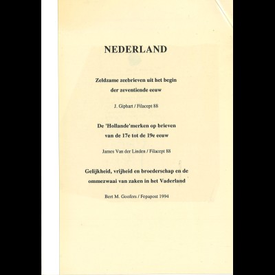 Diverse Schriften zur Postgeschichte (4) - speziell Niederlande (Kopienlos)