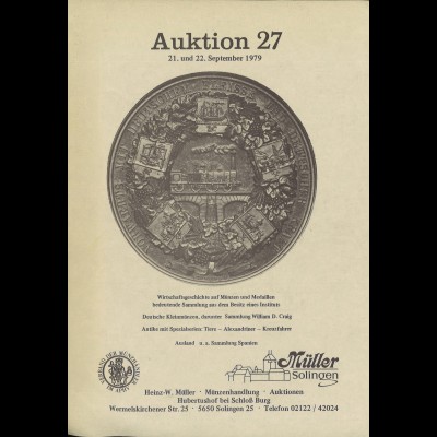 Müller, Solingen: Auktion 27 (1979) - Wirtschaftsgeschichte auf Münzen und Med.