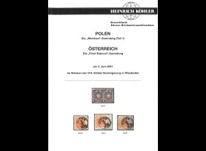 312. Köhler-Auktion: 2.6.2001 - Polen (Weichsel-Slg.) + Österreich