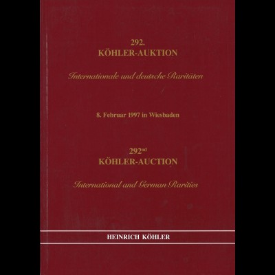 Heinrich Köhler: International und German Rarities 1997–2001 (6 Kataloge)
