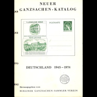 BGSV: Neuer Ganzsachen-Katalog. Deutschland 1945–1974 (+ 2 Beigaben)