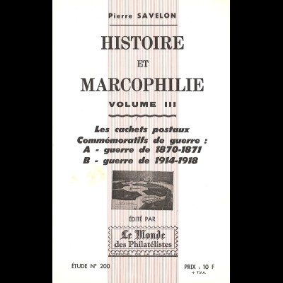 Pierre Savelon: Histoire et Marcophilie (vol. III)