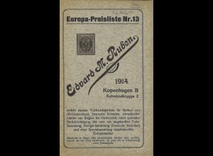 Edvard M. Ruben: Europa-Preisliste Nr. 13 (1914)