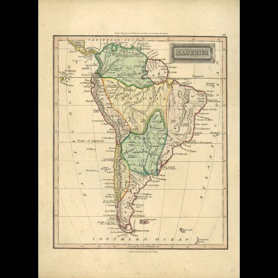 1830: BRASILIEN/SÜDAMERIKA - handcolorierte Karte