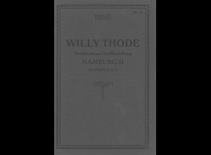 Willy Thode, Briefmarken-Großhandlung in Hamburg: Preisliste 1920/21