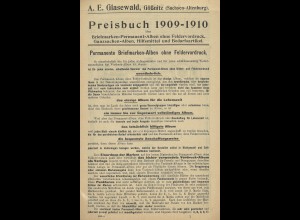 6 verschiedene Preislisten/Flyer etc. (ab 1909)
