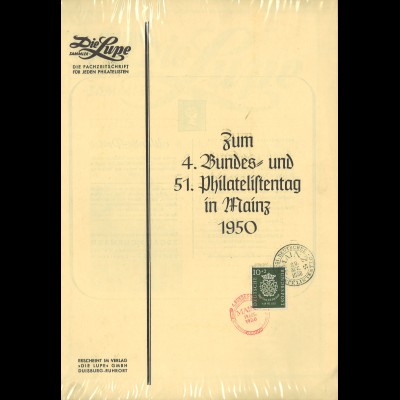 BDPh: 4. Bundes- und 51. Deutscher Philatelistentag in Mainz 1950