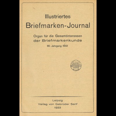 Gebr. Senf: Illustriertes Briefmarken-Journal, Jg. 1933