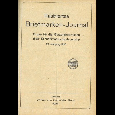Gebr. Senf: Illustriertes Briefmarken-Journal, Jg. 1935