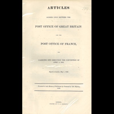 Staats-/Postvertrag zwischen England und Frankreich (3. April 1843/1. Mai 1843)