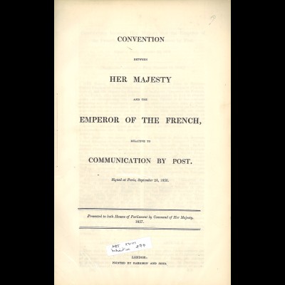 Staats-/Postvertrag zwischen England und Frankreich (1856)