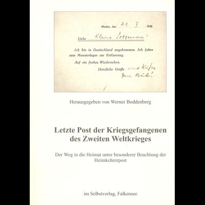 Werner Boddenberg: Letzte Post der Kriegsgefangenen des Zweiten Weltkrieges