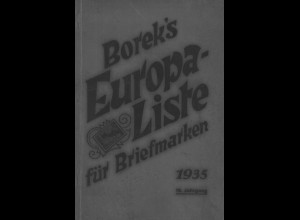 Borek's Europa-Liste für Briefmarken 1935